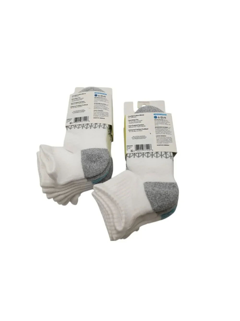 NIP Hanes Lot of 2 4 Pack Absolute Socks Perfected Active Sz L 3-9 Ankle White